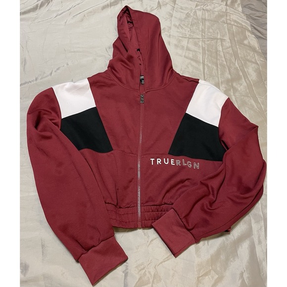 Women's True Religion Color Block Sweatshirt Jacket Full‎ Zip XL - Picture 1 of 8
